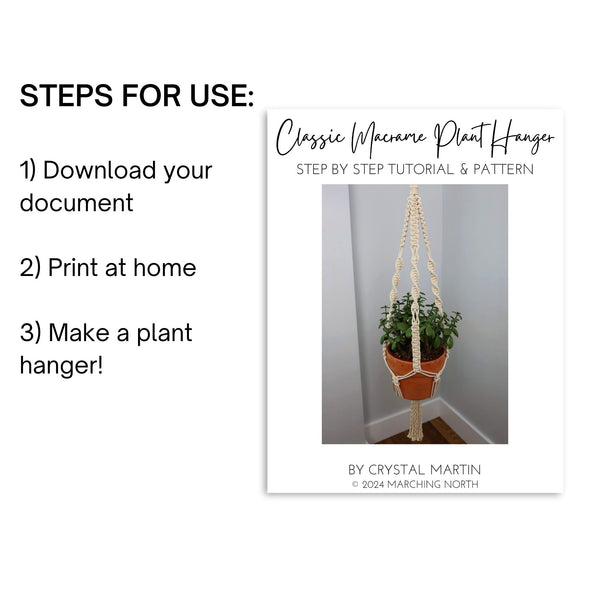 Classic Macrame Plant Hanger PDF Pattern