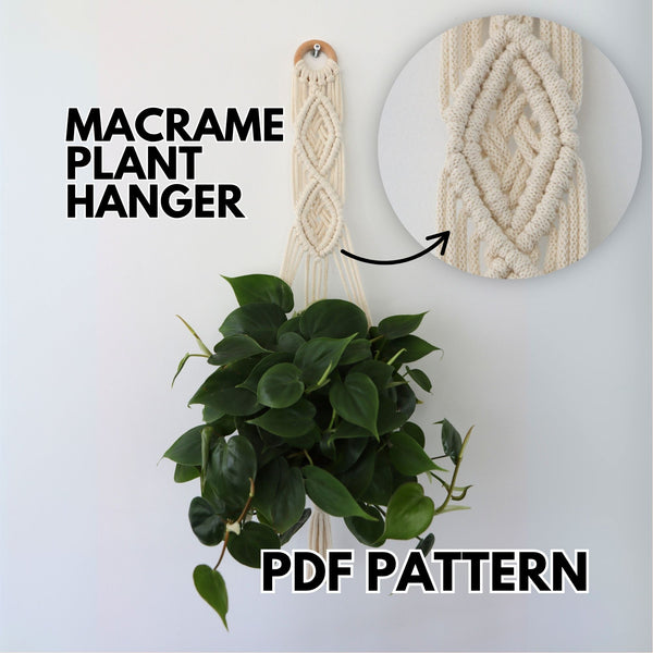 Woven Diamonds Macrame Wall Plant Hanger Pattern PDF Pattern