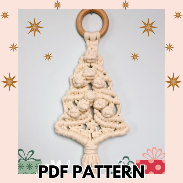 Boho Macrame Christmas Tree Wall Hanging PDF Pattern
