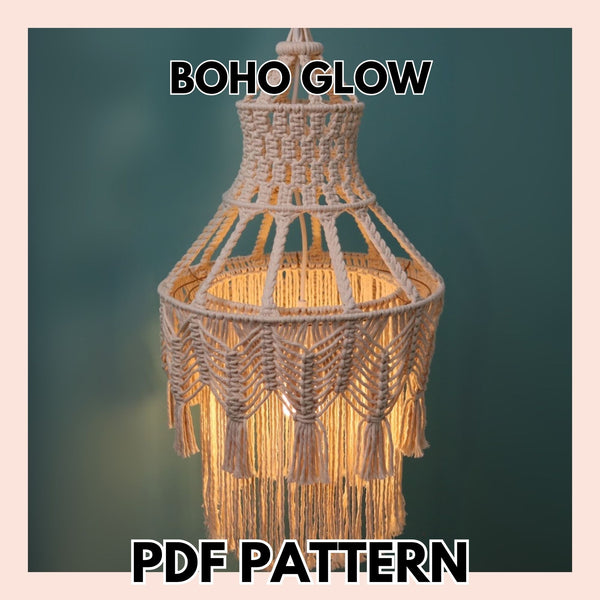 Boho Glow Macrame Chandelier PDF Pattern