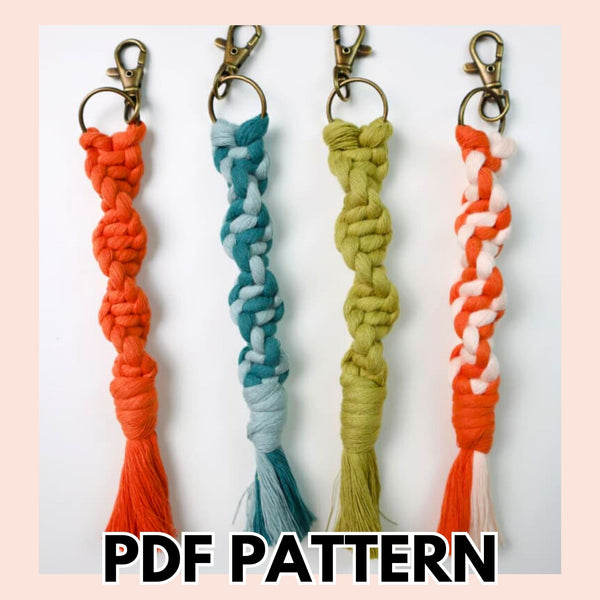 Swirly Spirals Macrame Keychain PDF Pattern