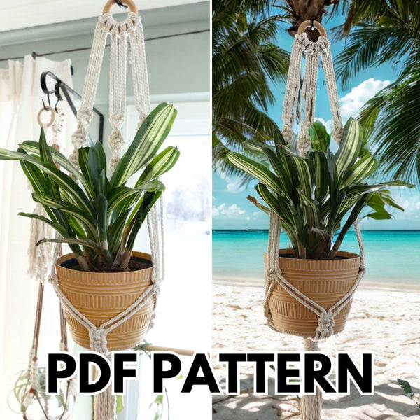 3 Arm Spiral Macrame Plant Hanger PDF Pattern