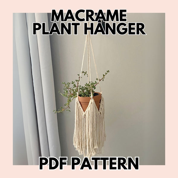 Boho Fringe Macrame Plant Hanger PDF Pattern