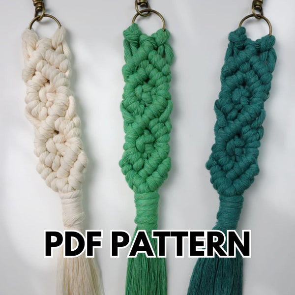Double Diamond Macrame Keychain PDF Pattern