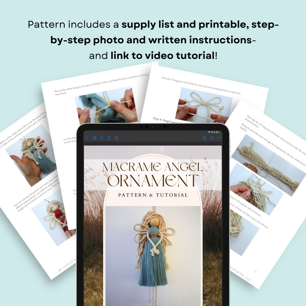 Macrame Angel Wings Wall Hanging Pattern & Angel Ornament Pattern BUNDLE