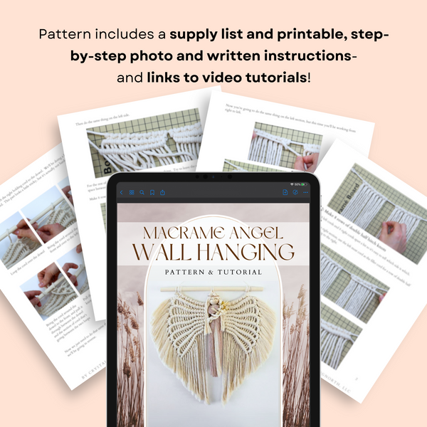 Macrame Angel Wings Wall Hanging Pattern & Angel Ornament Pattern BUNDLE