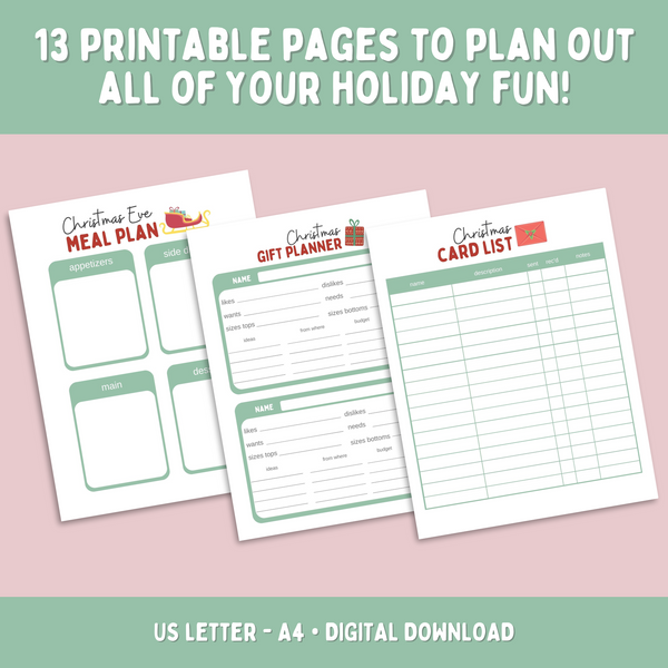 Printable Christmas Planner | Cute Festive Planner