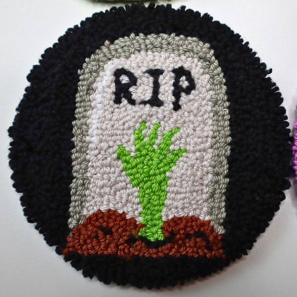 Spooky Halloween Punch Needle Coasters PDF Pattern