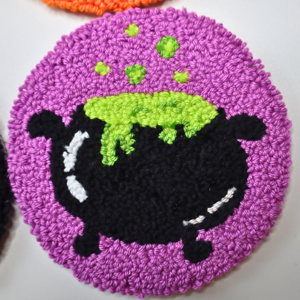 Spooky Halloween Punch Needle Coasters PDF Pattern