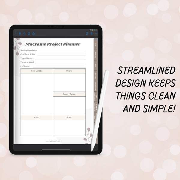 Macrame Project Planner | Digital Version for Goodnotes