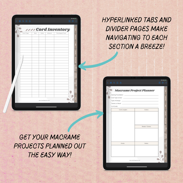 Macrame Project Planner - Digital & Printable 2 Pack!