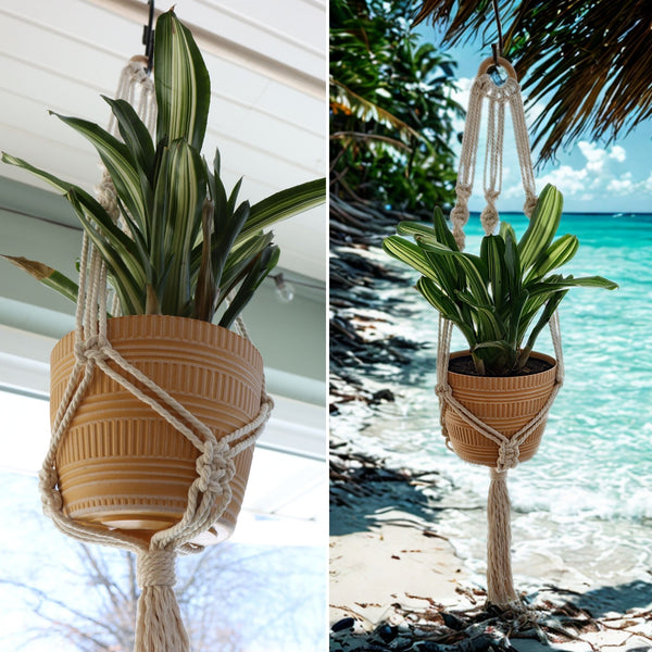 3 Arm Spiral Macrame Plant Hanger PDF Pattern
