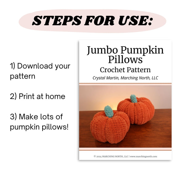 Chunky Crochet Pumpkin Pillows (2 Sizes!) PDF Pattern