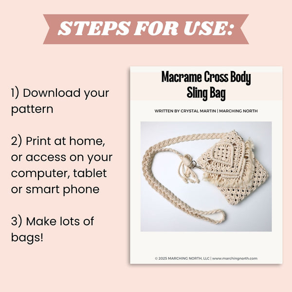Macrame Crossbody Sling Bag PDF Pattern