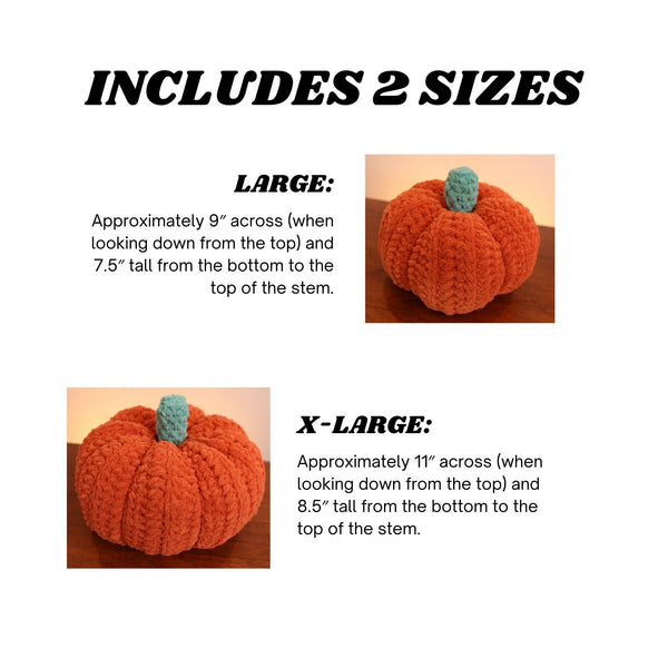 Chunky Crochet Pumpkin Pillows (2 Sizes!) PDF Pattern