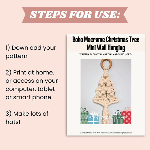 Boho Macrame Christmas Tree Wall Hanging PDF Pattern