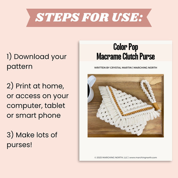 Color Pop Macrame Clutch + Wristlet PDF Pattern