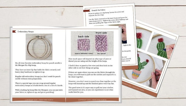 sneak peak at a few pages of Punch Needle Basics ebook