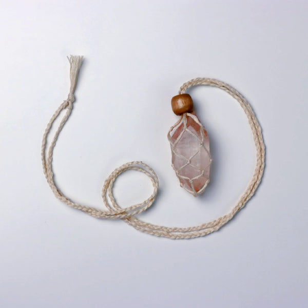 Interchangeable Macrame Crystal Pouch Necklace PDF Pattern