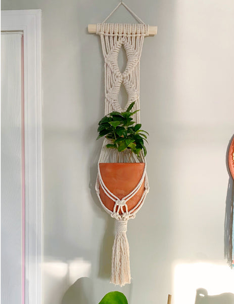 Open Diamond Macrame Plant Hanger PDF Pattern