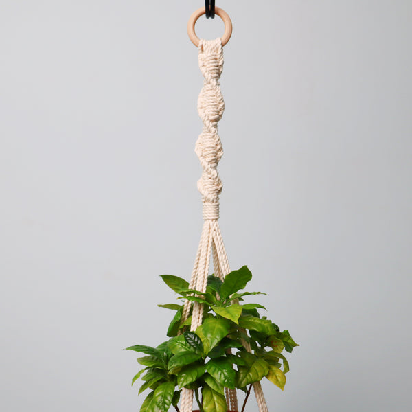 top portion of spiral macrame plant hanger