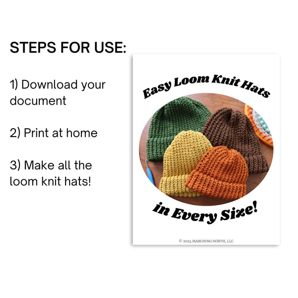 Easy Loom Knitting Hat Pattern (in 5 Sizes!)