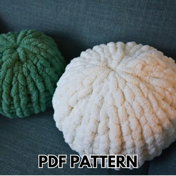 Finger Knit Round Pillow | Printable PDF Pattern