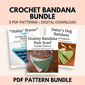 Crochet Bandana Pattern Bundle | 3 PDF Patterns for Women & Your Dog