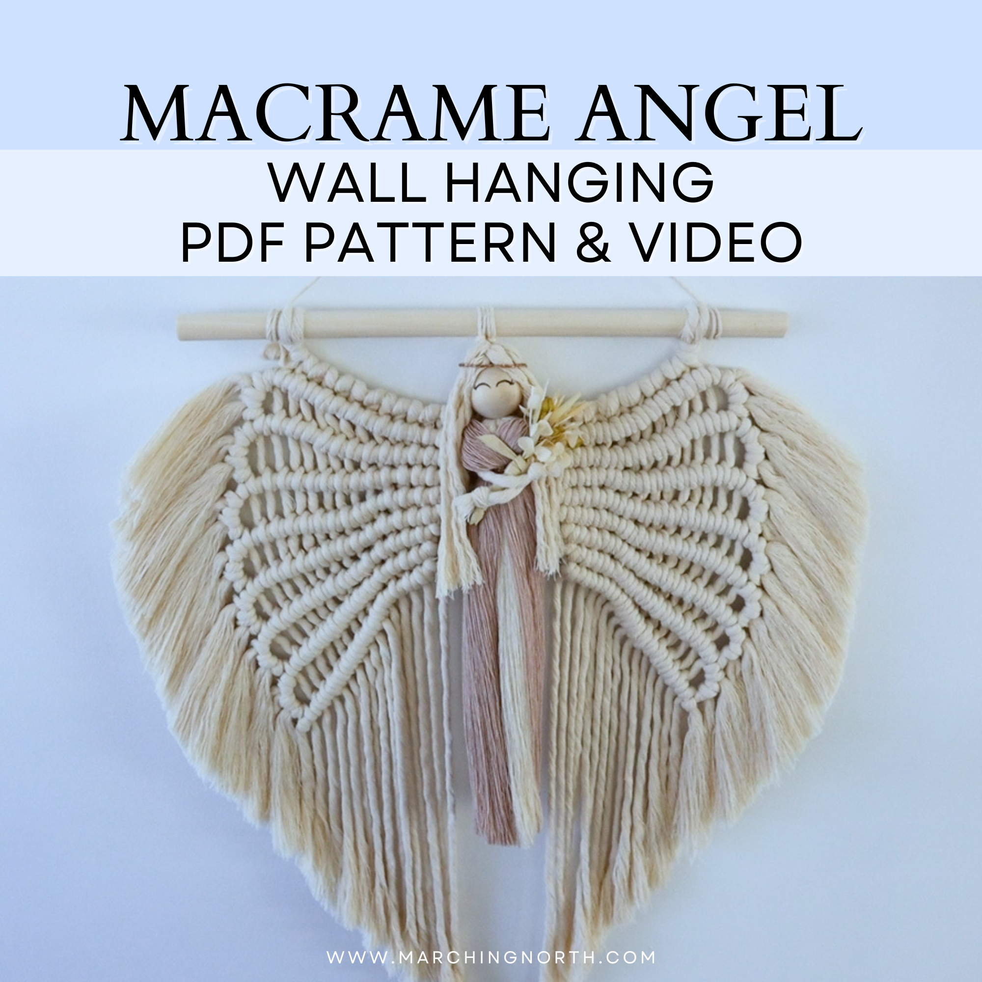 Macrame Angel Wings Wall Hanging Pattern