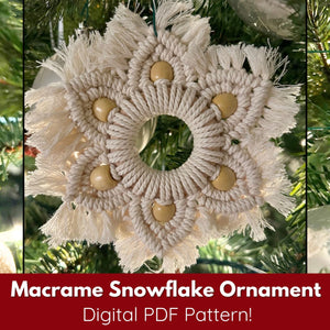 Macrame Snowflake Ornament PDF Pattern