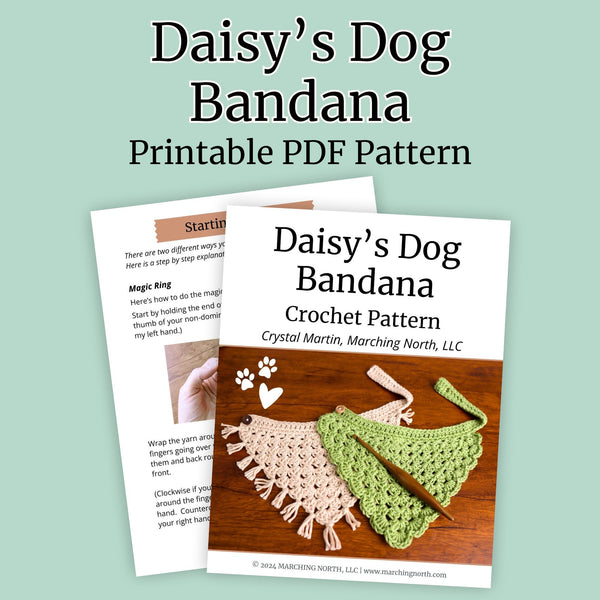 Daisy's Crochet Dog Bandana Scarf Pattern