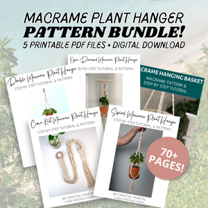 5 Macrame Plant Hanger Patterns Bundle