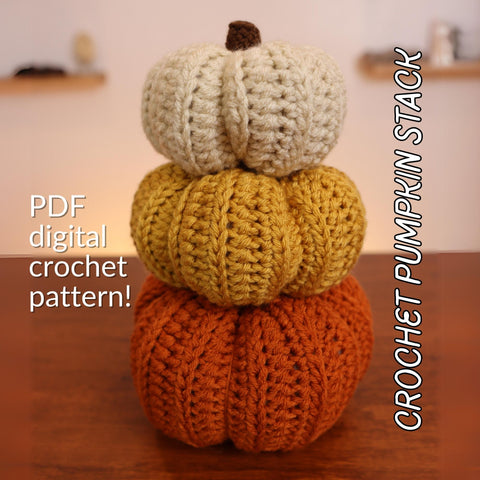 Crochet Pumpkin Stack PDF Pattern