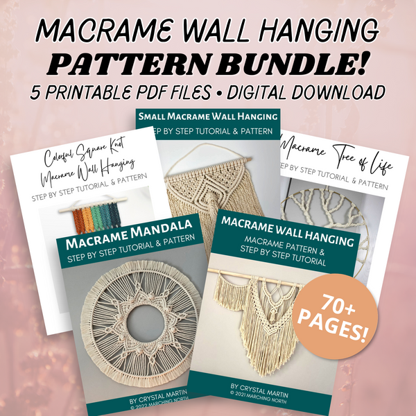 5 Macrame Wall Hanging Patterns Bundle