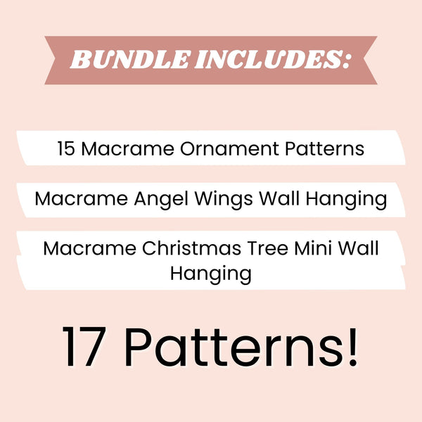 Merry Macrame Christmas Collection | 17 Ornament Patterns & Wall Hangings
