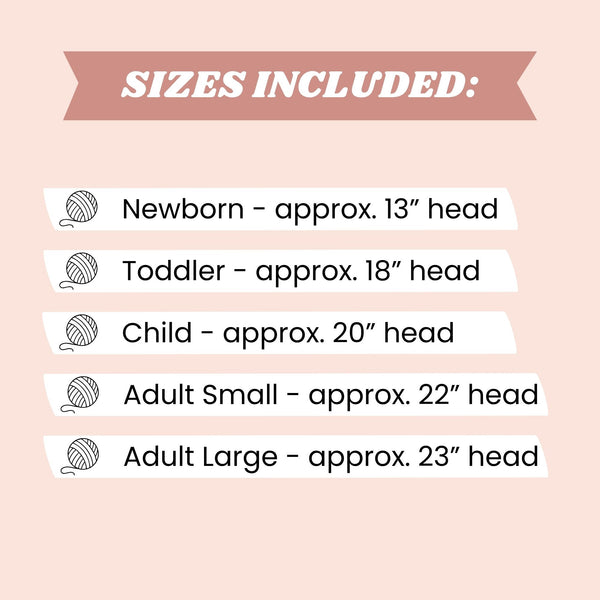 Bobble Vine Beanie Crochet Pattern | 5 Sizes Newborn to Adult | PDF Pattern
