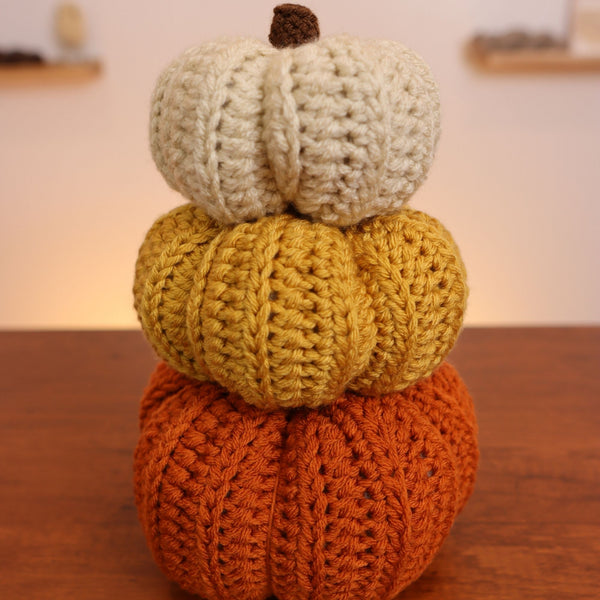 Crochet Pumpkin Pattern Bundle | 3 Easy Patterns for Cute Pumpkins, Pumpkin Stack & Plush Pumpkin Pillows
