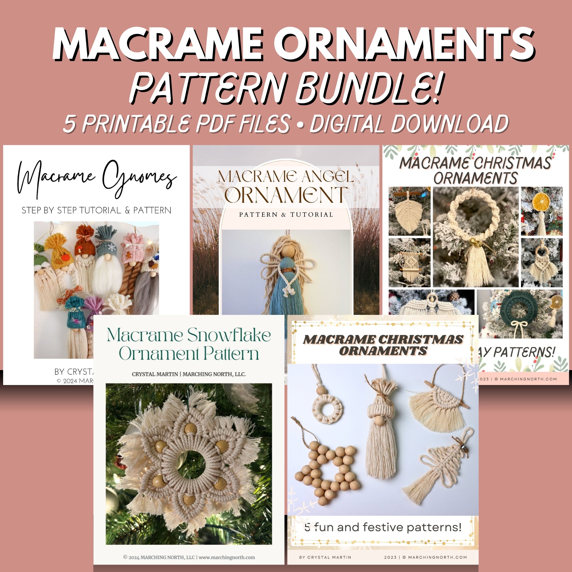 15 Macrame Christmas Ornaments Pattern BUNDLE