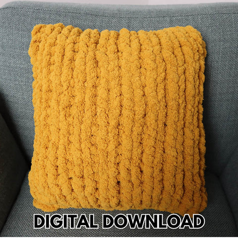 Finger Knit Square Pillow | Printable PDF Pattern