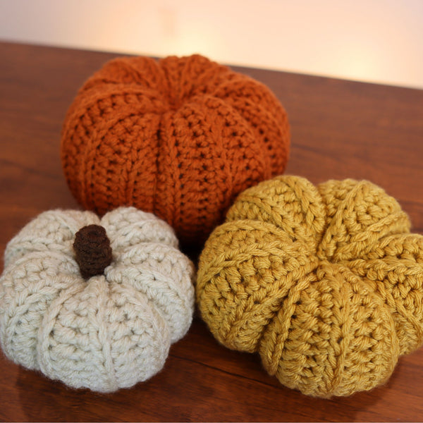 Crochet Pumpkin Pattern Bundle | 3 Easy Patterns for Cute Pumpkins, Pumpkin Stack & Plush Pumpkin Pillows