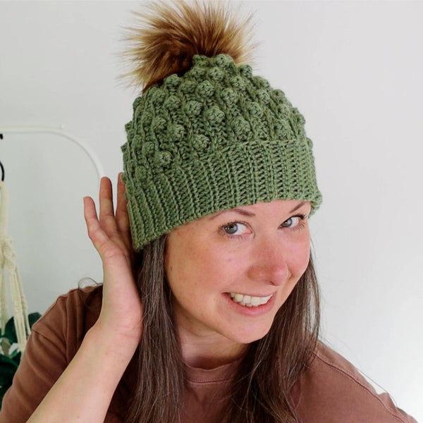 Bobble Vine Beanie Crochet Pattern | 5 Sizes Newborn to Adult | PDF Pattern