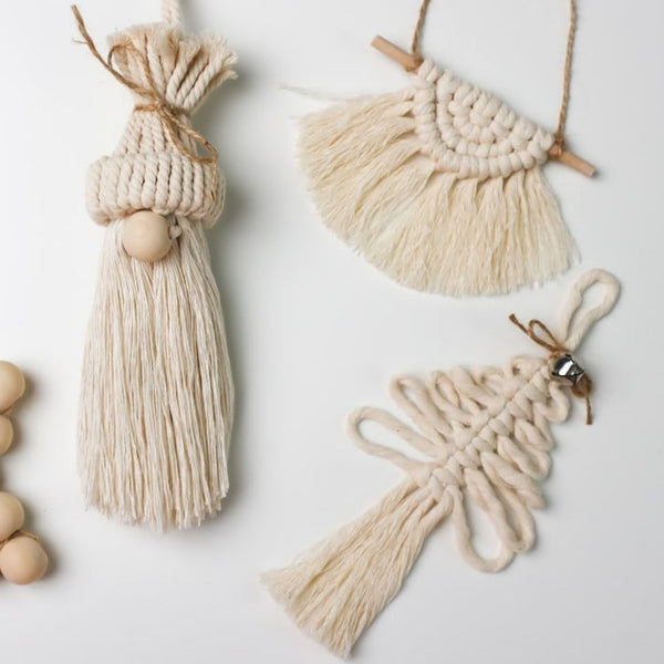 Merry Macrame Christmas Collection | 17 Ornament Patterns & Wall Hangings