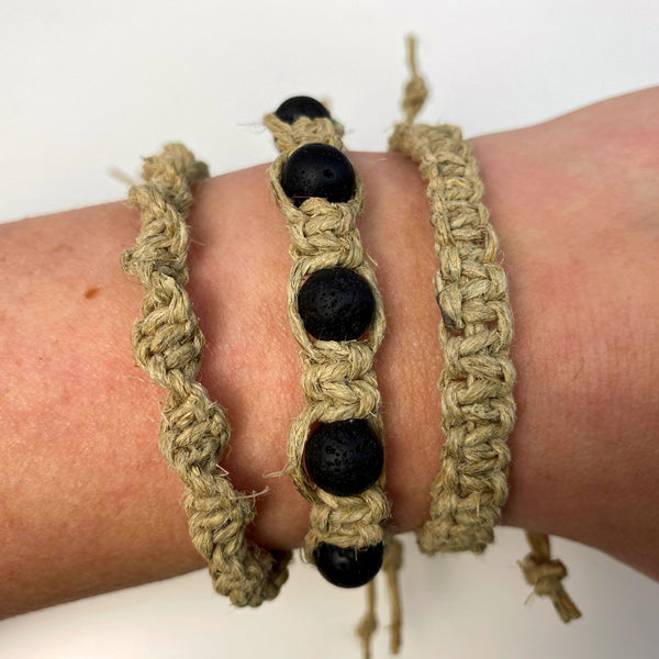 3 Macrame Hemp Bracelet Patterns | Sliding Closure *DIGITAL PDF PATTERN*