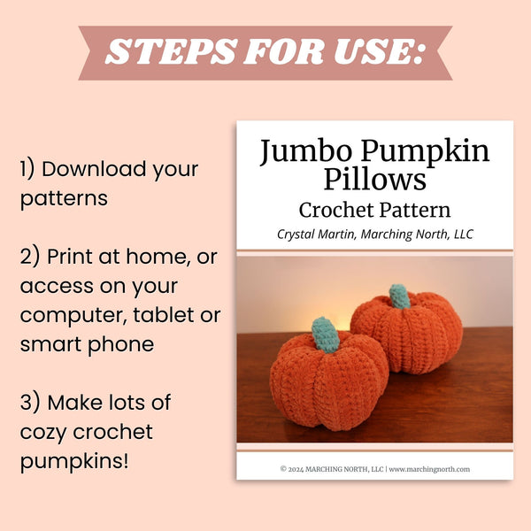 Crochet Pumpkin Pattern Bundle | 3 Easy Patterns for Cute Pumpkins, Pumpkin Stack & Plush Pumpkin Pillows