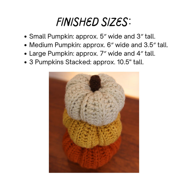 Crochet Pumpkin Stack PDF Pattern