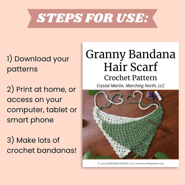 Crochet Bandana Pattern Bundle | 4 PDF Patterns for Women & Even Your Dog!
