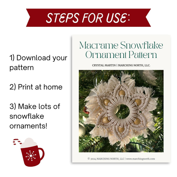 Macrame Snowflake Ornament PDF Pattern