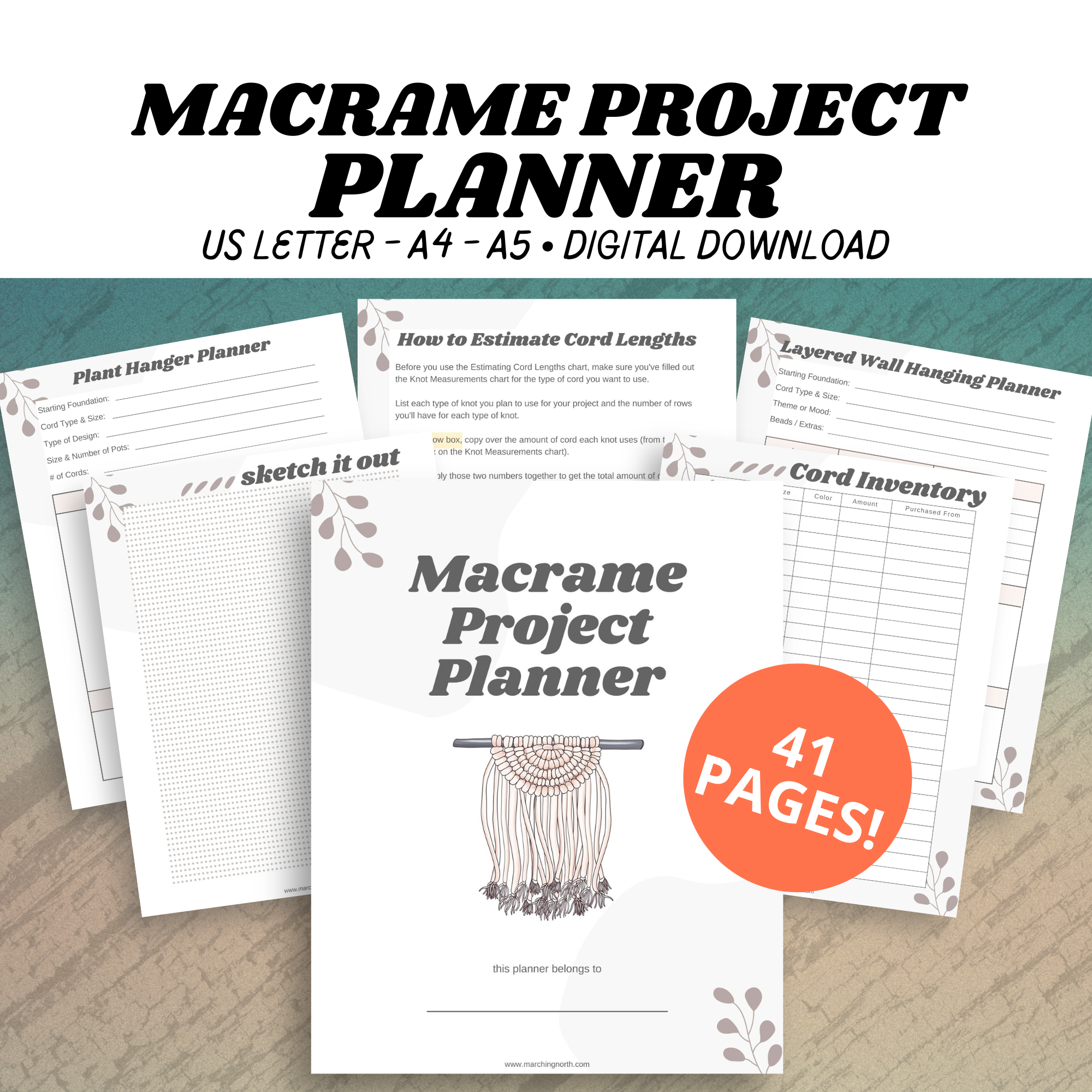 Macrame Project Planner - Printable PDF