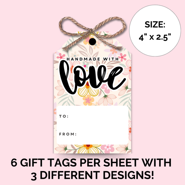 Printable Gift Tags for Handmade Gifts | Floral Boho Style