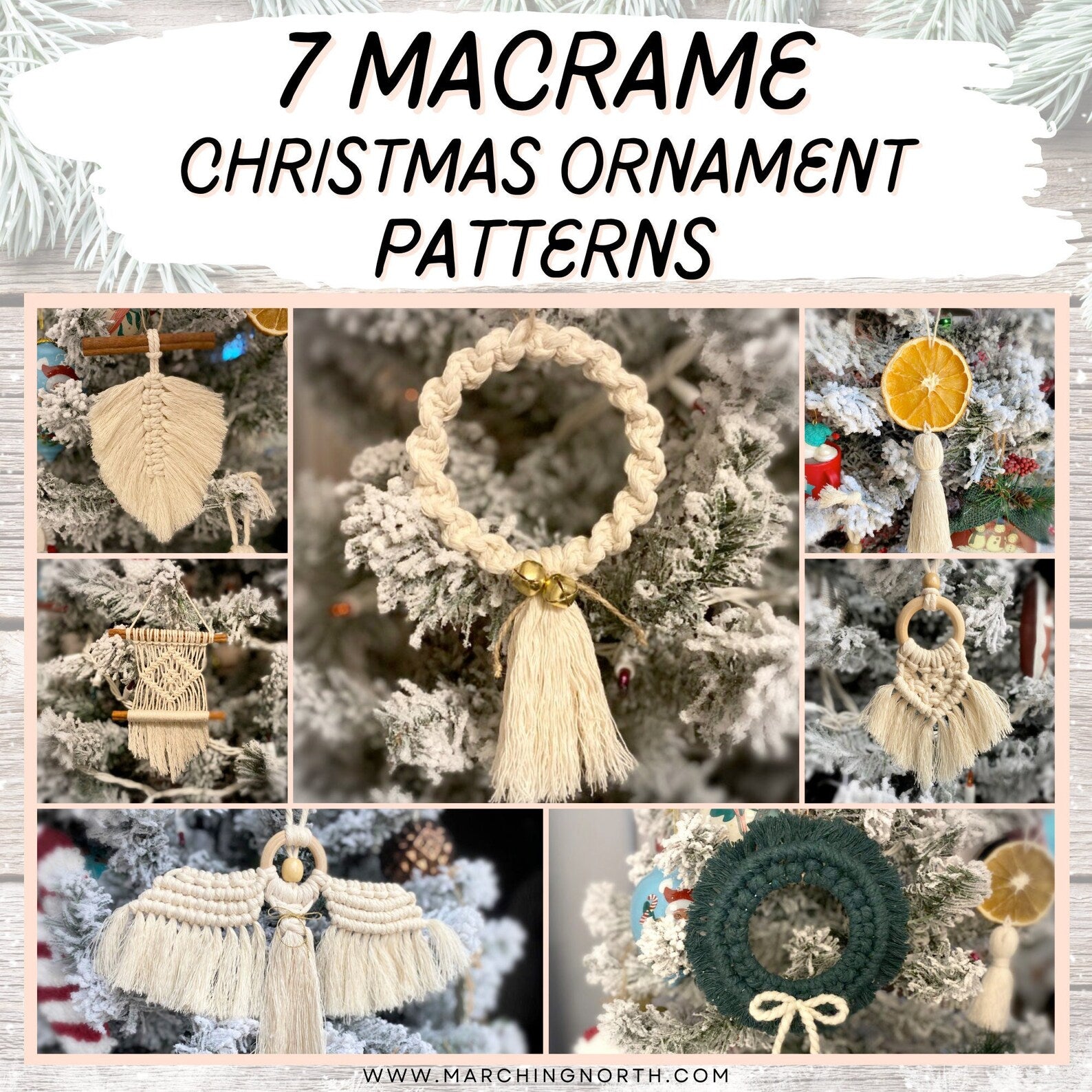 7 Macrame Christmas Ornament Patterns